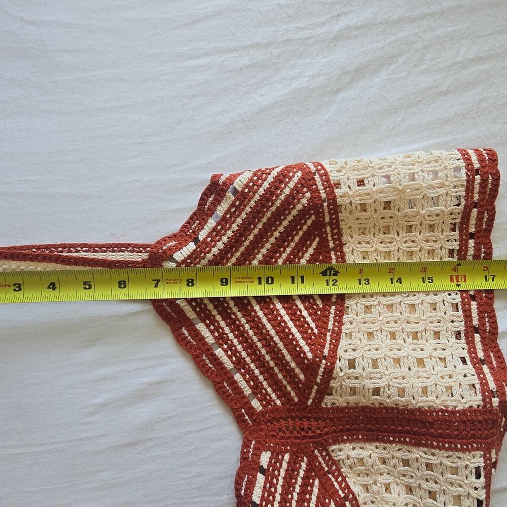 Jason Wu Crochet Knit Camisole Top Size 10 Cream Brown Boho Cottage Festival - Picture 7 of 7
